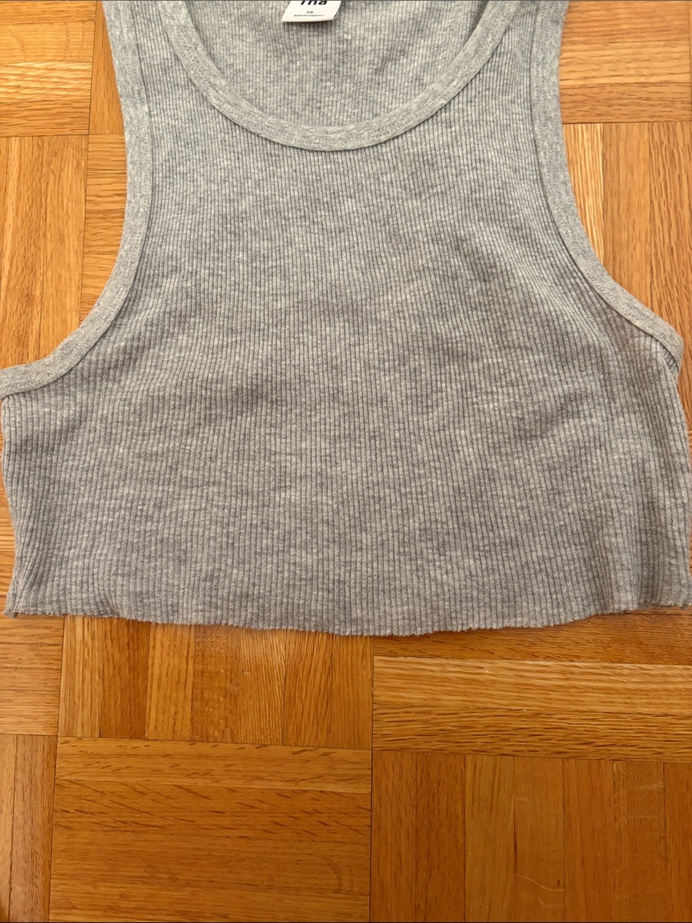 TNA Light Gray Ribbed Cropped Tank - Picture 3 of 4